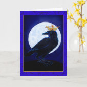 Kraaikoning of -koningin met maan, wenskaart van d kaart (Gele Bloem)