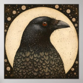Kraaiportret Abstract schilderij Poster (Voorkant)