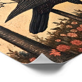 Kraaivogel grillig schilderij poster (Hoek)