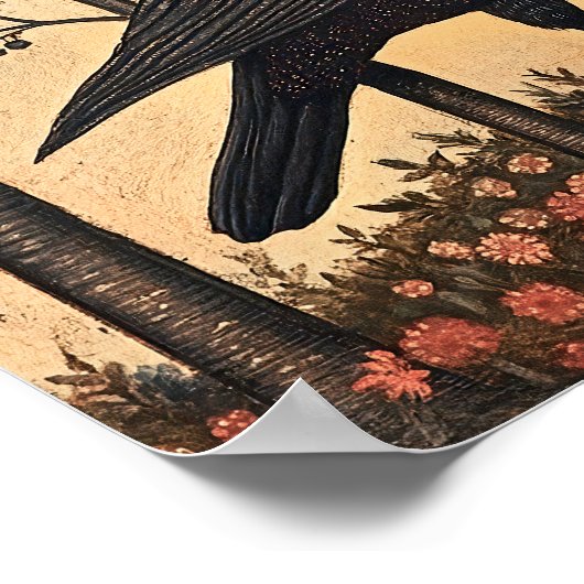 Kraaivogel grillig schilderij poster (Hoek)