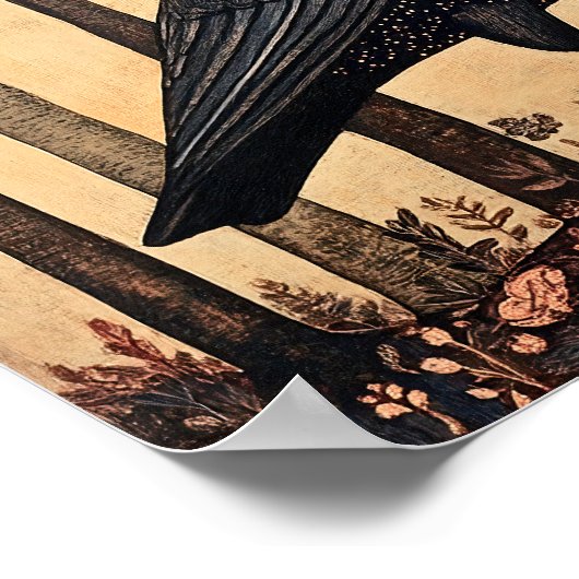 Kraaivogel grillig schilderij poster (Hoek)