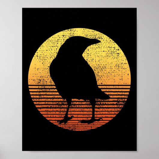 Kraaivogel liefhebber Raven Vintage Poster (Voorkant)