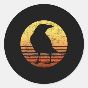 Kraaivogel liefhebber Raven Vintage Ronde Sticker