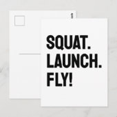 KRAAK. LANCERING. VLIEG! Vet minimalistisch Motiva Briefkaart (Voorkant / Achterkant)