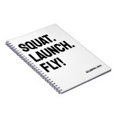 KRAAK. LANCERING. VLIEG! Vetgedrukte minimalistisc Notitieboek (Rechterzijde)