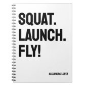 KRAAK. LANCERING. VLIEG! Vetgedrukte minimalistisc Notitieboek (Voorkant)