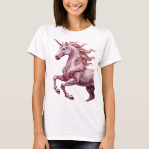 Kraakhelder Gouden UNICORN Artistiek Motief T-shirt