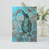 kraakschilderij op blauw bedankkaart (Staand voorkant)