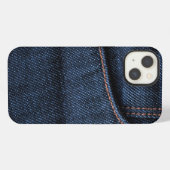 Kraakverse nieuwe blauwe jeanszak iPhone hoesje (Achterkant horizontaal)