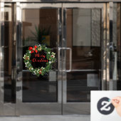 Kraam Kerstmis Kerstkrans Raamsticker (Kantoordeur)