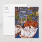 Kraam van marktkoopman met witte briefkaart (Voorkant / Achterkant)