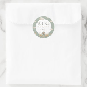 Kraamfeest Boho Beer Baby Shower Ronde Sticker
