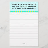 Kraamfeestspel  Briefpapier (Achterkant)