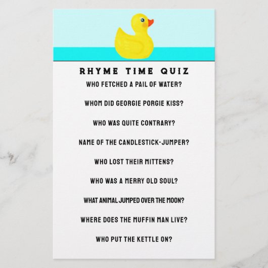 Kraamfeestspel  Briefpapier (Voorkant)