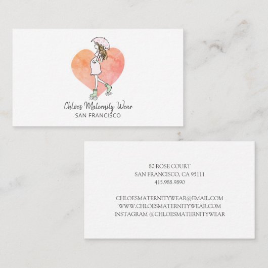 Kraamkleding Visitekaartje (Voorkant / Achterkant)