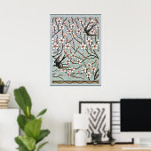 Kraan - Amandelbloesem en zwaluwen Poster (Thuiskantoor)