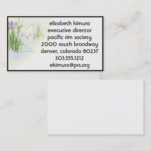  kraan Aziatische Visitekaartjes Rand (Voorkant / Achterkant)