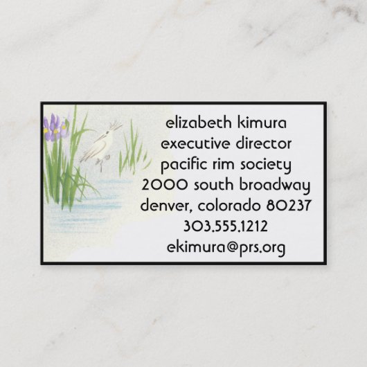  kraan Aziatische Visitekaartjes Rand (Voorkant)