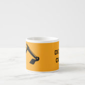 Kraan Backhoe, Geel Zwart, Arbeider Espresso Kop (Voorkant)