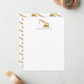 Kraan Bouwtruck Kinderen Notitiekaartje (Voorkant / Achterkant in situ)