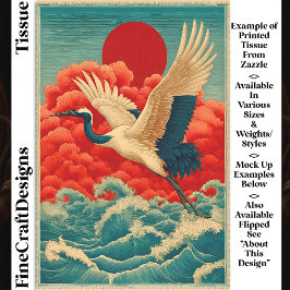 Kraan boven golven onder rode zon DQ9L Decoupage Tissuepapier