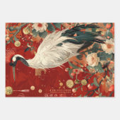 Kraan en Dame van Oosterse Stijl Decoupage Inpakpapier Vel (Voorkant)