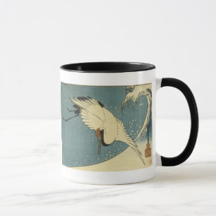 Kraan en golven, Hiroshige Mokken en steins