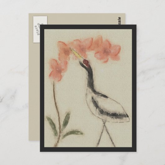 Kraan en orchidee Briefkaart (Voorkant / Achterkant)