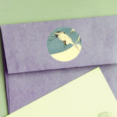 Kraan in oceaangolf ronde sticker