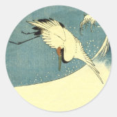 Kraan in oceaangolf ronde sticker (Voorkant)