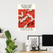 Kraan Kunsttentoonstelling Poster Elegante Vogelmu (Thuiskantoor)