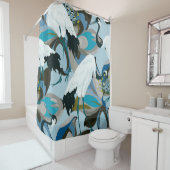 Kraan & Lotus: Abstracte Vintage Douchegordijn (In situ)