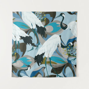 Kraan & Lotus: Abstracte Vintage Wandkleed