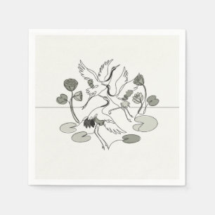 Kraan Lotus Botanische Inkt Tuin Servet