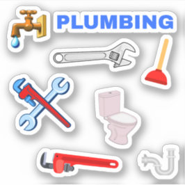Kraan, Ontstopper, Toilet, Pijptang Loodgieterswer Sticker