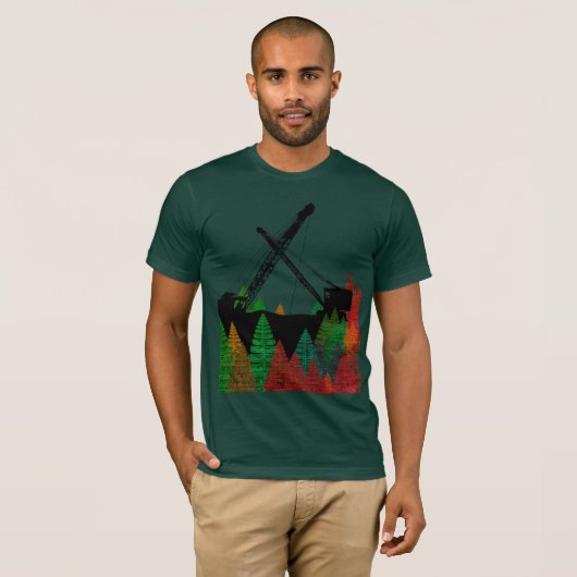 KRAAN OPERATOR  CRAWLER CRANE ART HERFST T-SHIRT (Voorkant volledig)