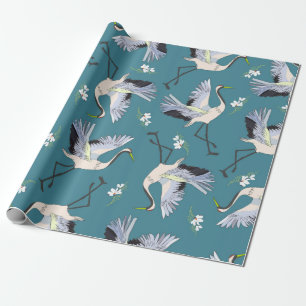 kraan, patroon, illustratiebloem cadeaupapier