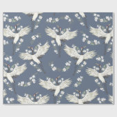 kraan, patroon, illustratievogel cadeaupapier (Vlak)