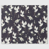 kraan, patroon,  illustratievogel cadeaupapier (Vlak)