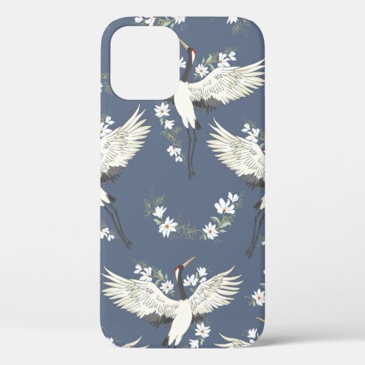 kraan, patroon, illustratievogel Case-Mate iPhone case (Achterkant)
