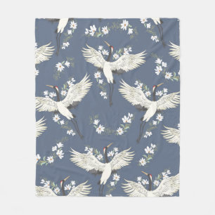 kraan, patroon,  illustratievogel fleece deken