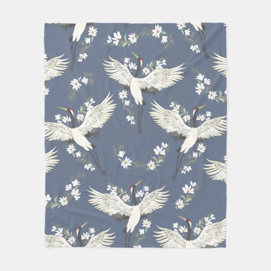 kraan, patroon, illustratievogel fleece deken (Voorkant)