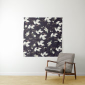 kraan, patroon, illustratievogel wandkleed (In Situ (horizontaal))