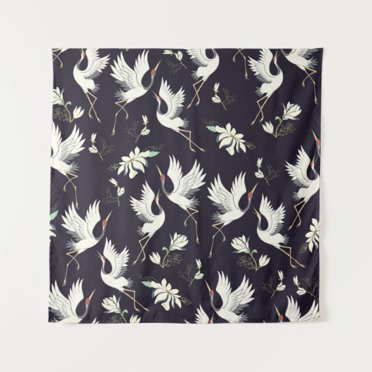 kraan, patroon, illustratievogel wandkleed (Voorkant)