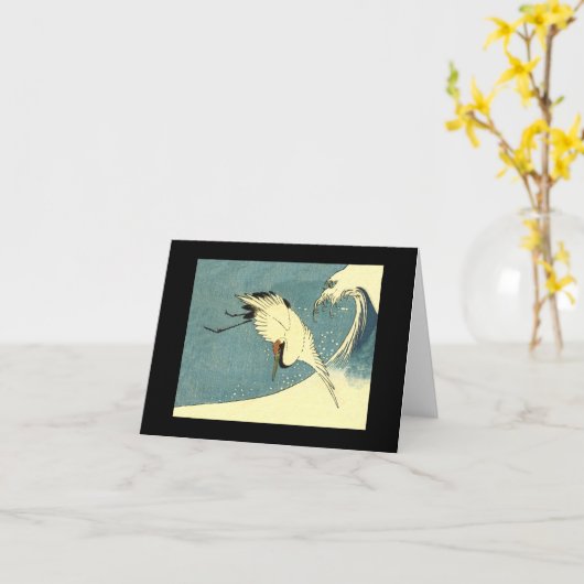 Kraan Vliegen In Een Wave Note Kaart (Gele Bloem)