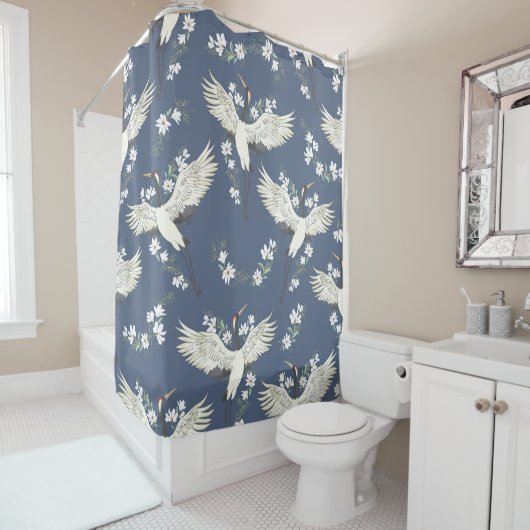  kraan: vliegend vogelpatroon douchegordijn (In situ)