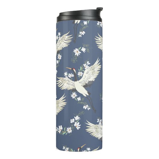  kraan: vliegend vogelpatroon thermosbeker (Gedraaid links)