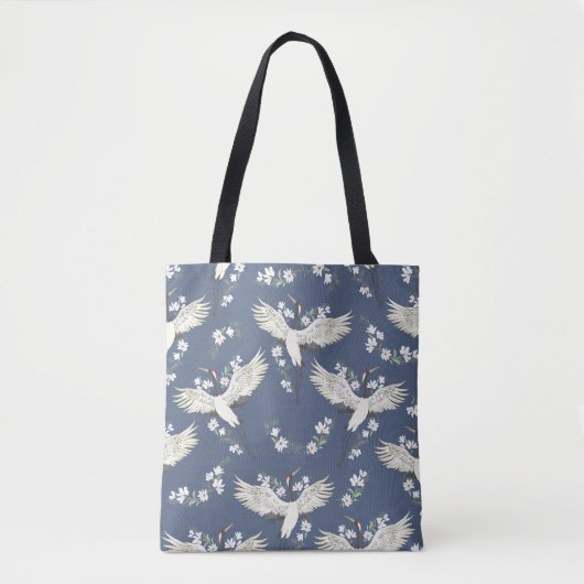 kraan: vliegend vogelpatroon tote bag (Voorkant)