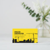 Kraan wolkenkrabbers Gebouwen Grafisch Silhouet Visitekaartje (Staand voorkant)