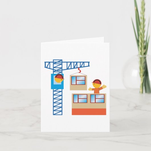 kraanbediener en bouwwerker kaart (Voorkant)